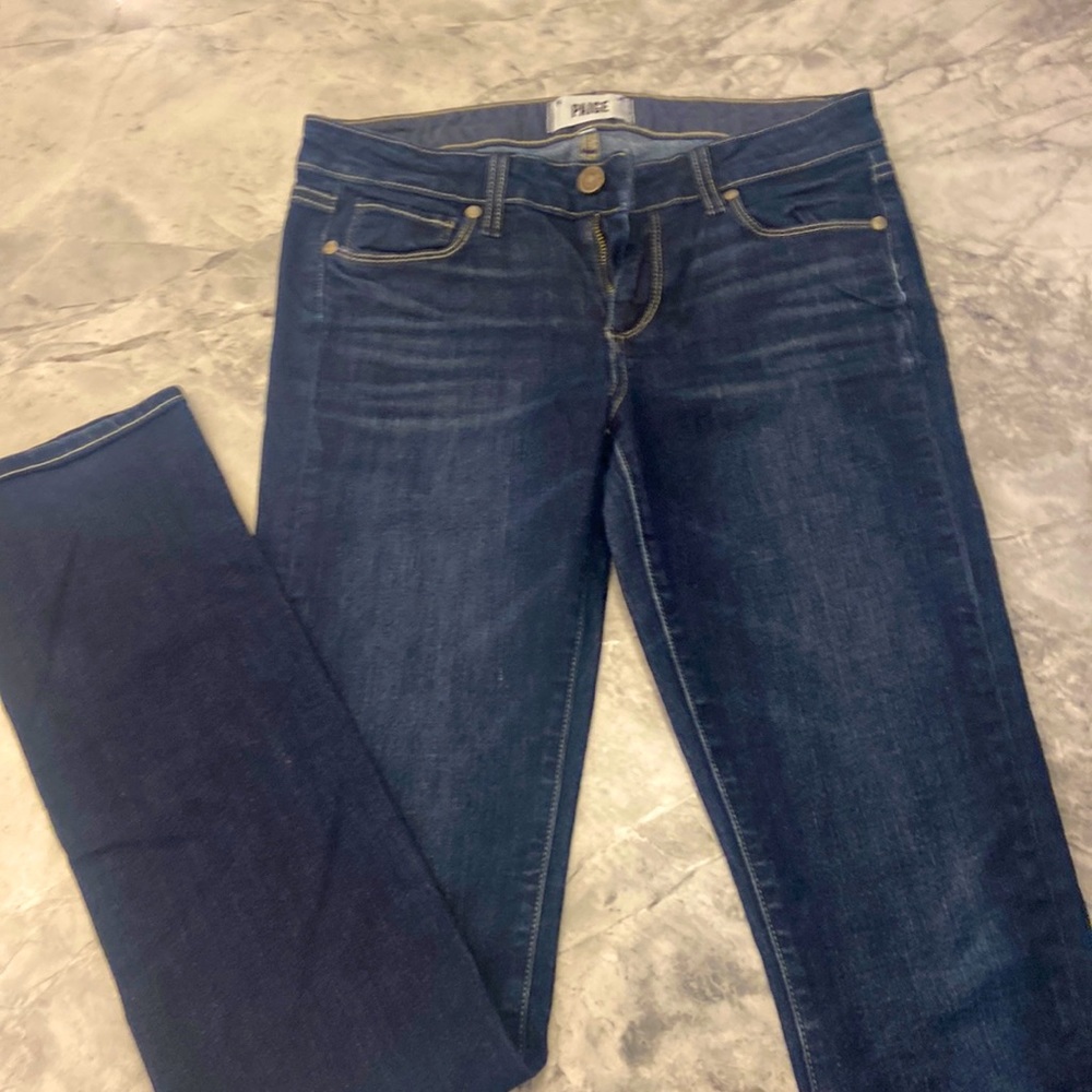 EUC Paige skyline strait dark denim
